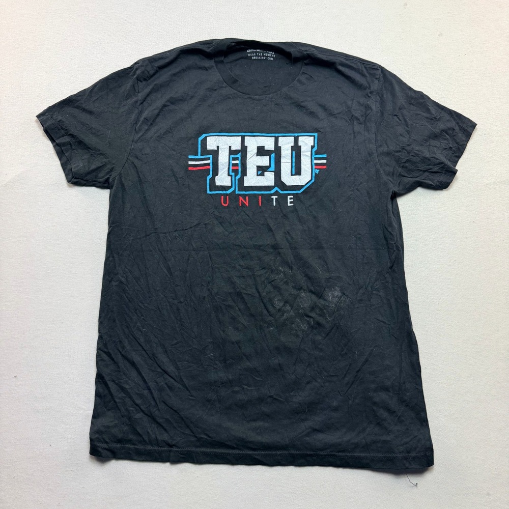 BreakingT T-Shirt Mens Large Black Excellent TEU Unite Graphic Tee